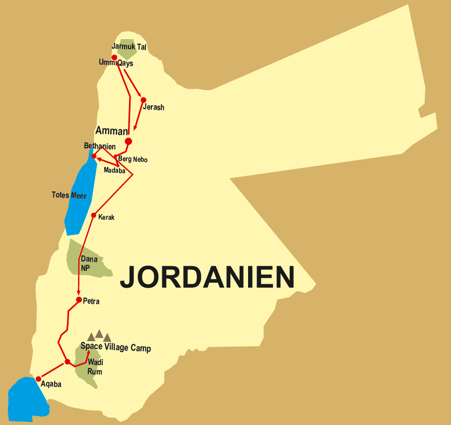 Karte Jordanien 2020